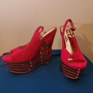 Hot Pink wedges
